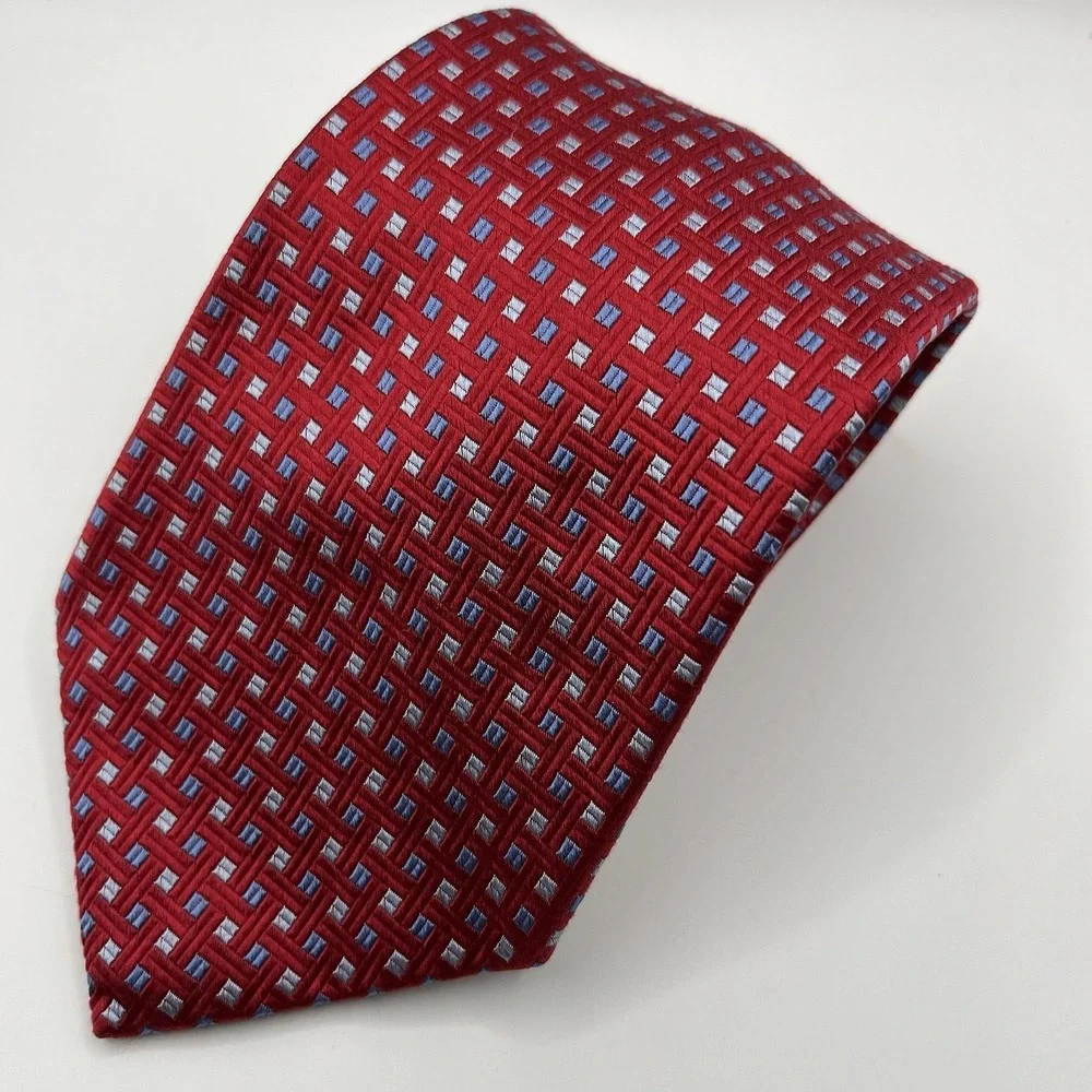 Brooks Brothers 346 Tie Silk Red‎ Geometric
